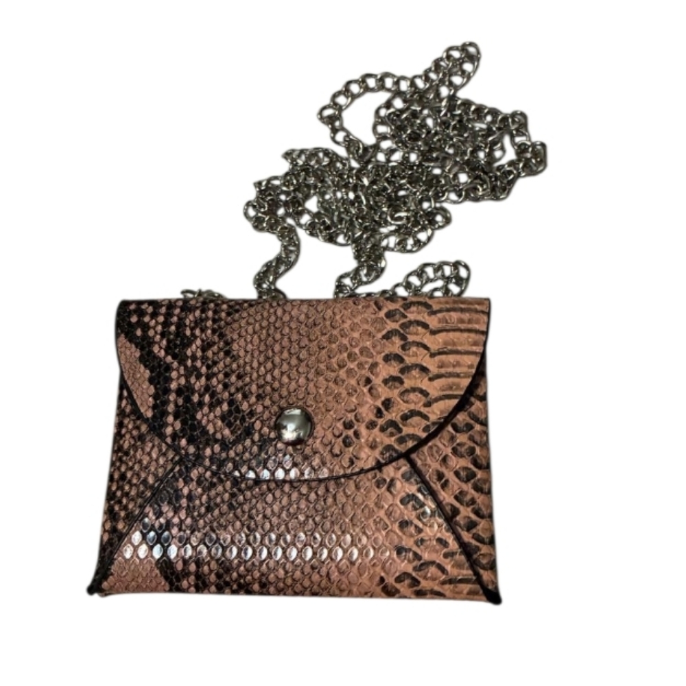 Forever 21 | Double Mini Snakeskin Print Chain Envelope Crossbody Bag